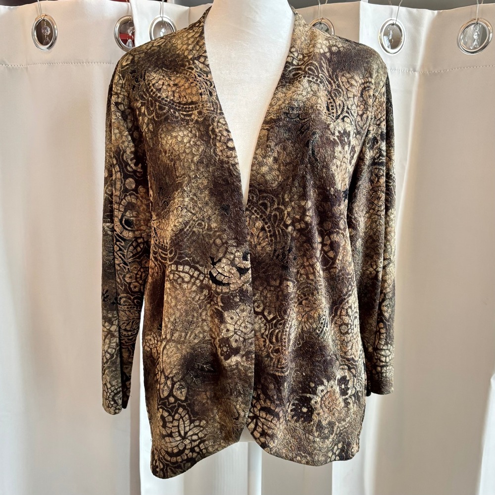 Additions Chicos Cardigan Oversized Large Paisley Whimsigoth Goblincore 20031
